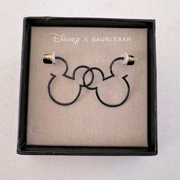 BaubleBar Jewelry - NWT Disney Baublebar Black Mickey Earrings